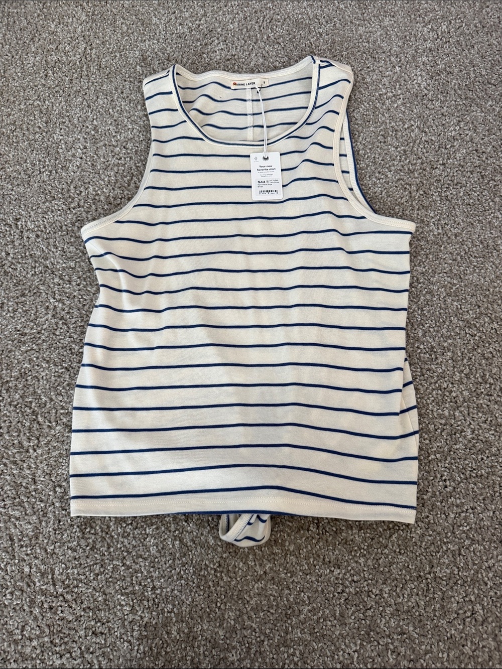 Marine Layer Cream & Navy Striped Tank Bandeau